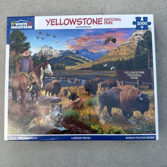 Yellowstone National Park White Mountain 1000 Larger Piece Puzzle Shrinkwrapped - Picture 2 of 8